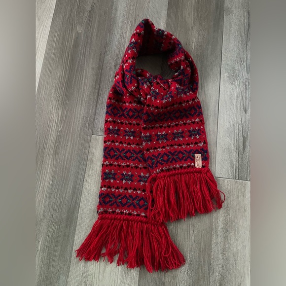 ARIS Red Holiday Scarf 70”x7” - Picture 1 of 2